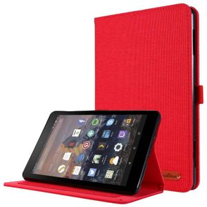 Voor Amazon Kindle Fire HD 10 2021 Horizontale flip TPU + stof PU lederen beschermhoes met naamkaartclip