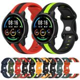 Voor Xiaomi MI Watch Sport 22 mm vlindergesp tweekleurige siliconen horlogeband (groen + zwart)