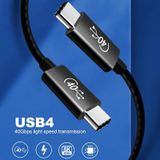 PD 100W USB-C / TYPE-C tot USB-C / Type-C Thunderbolt 4 Volledige gegevenskabel  kabellengte: 1m (zwart en grijs mesh)