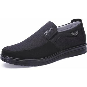 Low-cut Business Casual zachte zolen platte schoenen voor mannen  schoenmaat: 45 (zwart)
