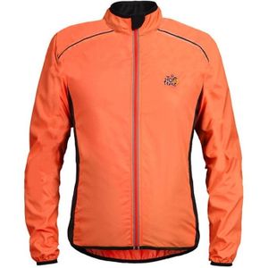 Reflecterende high-visibility lichtgewicht sport jas packable winddicht lange mouw sportkleding  maat: XXXXL (Orange)