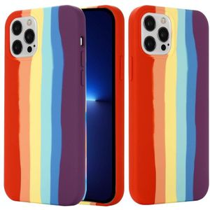 Rainbow Liquid Silicone Shockproof Volledige dekking Beschermhoes voor iPhone 13 Pro Max