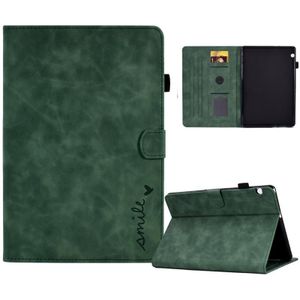 Voor Huawei MediaPad T5 Relif Smile Flip Tablet Leather Case (Groen)