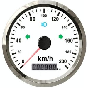 TNG85 200 KM Auto Motorfiets GPS Snelheidsmeter Met Alarm (Zilveren Frame Met Witte Achtergrond)