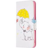 Voor Samsung Galaxy A82 5G Gekleurde Tekening Horizontale Flip Lederen Case met Houder & Card Slots & Portemonnee (Olifant onder de Paraplu)