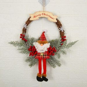 Kerstdecoratie krans Garland Rotan deur opknoping  specificatie: grote tak  oude man