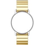 22mm Voor Huawei Watch GT2e GT2 46mm Een platte gesp roestvrijstalen band (Gouden)