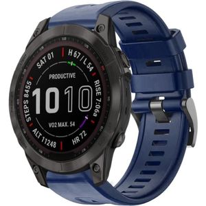 Voor Garmin Fenix 7 metalen gesp effen kleur siliconen horlogeband