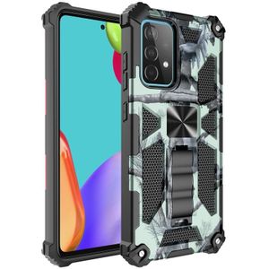 Voor Samsung Galaxy A51 5G Camouflage Armor Shockproof TPU + PC Magnetische Beschermhoes met Houder (Mint Groen)