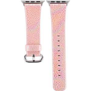 Voor Apple Watch serie 3 & 2 & 1 38mm glanzend slangenhuid patroon lederen pols horloge Band(Pink)