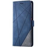 Voor Samsung Galaxy A7(2018) Skin Feel Splicing Horizontal Flip Leather Case met Holder & Card Slots & Wallet & Photo Frame(Blauw)