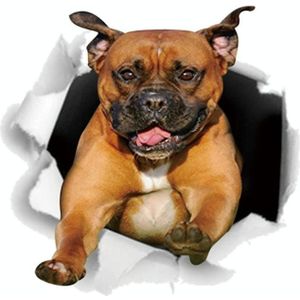 4 Stks Persoonlijkheid Puppy 3D Auto Stickers Waterdichte Auto Body Block Scratches Simulation Stickers (gele hond)
