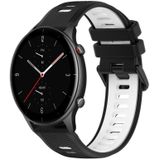 Voor Amazfit GTR 2e 22MM sport tweekleurige siliconen horlogeband (zwart + wit)