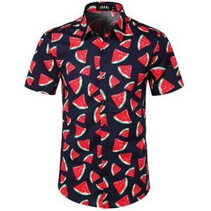 Zomer heren 3D digitaal printen strand casual shirt met korte mouwen  maat: XL