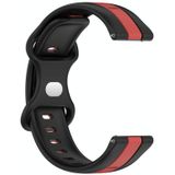 Voor Huawei Watch GT2 42 mm 20 mm vlindergesp tweekleurige siliconen horlogeband (zwart + rood)