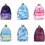 Kleurrijke bloemen patroon Print reizen rugzak School schouders tas voor meisjes  formaat: 40 x 30 cm x 17 cm