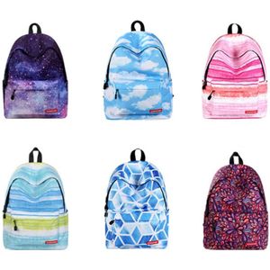 Kleurrijke bloemen patroon Print reizen rugzak School schouders tas voor meisjes  formaat: 40 x 30 cm x 17 cm