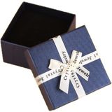 10 STUKS Bowknot Sieraden Gift Box Vierkante Sieraden Papieren Verpakking Doos  Specificatie: 8x8x4.5cm (Donkerblauw)