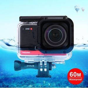 PULUZ 60m Onderwater diepte Duikcase Waterdichte camerabehuizing voor Insta360 ONE R 1 0 inch Edition (Transparant)
