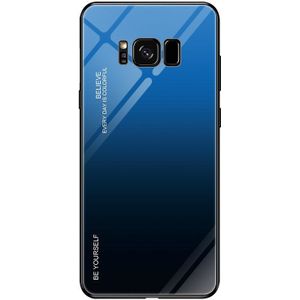 Voor Galaxy S8 gradint kleur glas geval (blauw)