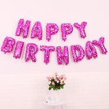 2 stks 16 inch gelukkige verjaardag brief aluminium film ballon verjaardagsfeestje decoratie specificatie: (klassiek roze)
