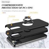 PC + TPU Shockproof Magnetic Protective Case with Invisible Ring Holder For iPhone 13 Pro Max(Black)