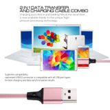 1m 2A Output USB naar USB-C / Type-C Nylon weven stijl Data Sync opladen kabel  voor Galaxy S8 & S8 PLUS / LG G6 / Huawei P10 & P10 Plus / Xiaomi Mi 6 & Max 2 en andere Smartphones(Pink)
