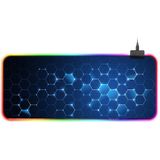 Rubber Gaming Waterproof RGB Lichtgevende muismat met 14 soorten lichteffecten  grootte: 800 x 300 x 4mm (Honingraat)
