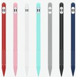 2 sets 4 in 1 stylus siliconen beschermhoes + anti-verloren touw + dubbele pen nip cover set voor Apple Potlood 1 (inkt zwart)