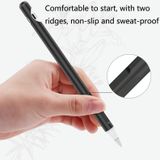 2 sets 4 in 1 stylus siliconen beschermhoes + anti-verloren touw + dubbele pen nip cover set voor Apple Potlood 1 (inkt zwart)