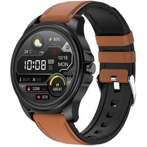 E89 1.32 inch scherm lederen band Smart Health Watch ondersteunt ECG-functie  AI medische diagnose  lichaamstemperatuurbewaking