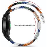 Voor Google Pixel horloge metalen gesp nylon horlogeband (zwart wit)