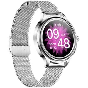 ZX10 1.09 Inch HD-kleurenscherm Bluetooth 5.0 IP68 Waterdichte Dames Smart Horloge  Ondersteuning Slaap Monitor / Menstrual Cyclus Herinnering / Hartslag Monitor / Blood Oxygen Monitoring  Stijl: Staalriem (Zilver)