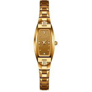 Olevs 5501 Diamond Kleine Dial Tungsten Staal Armband Quartz Horloge voor Dames