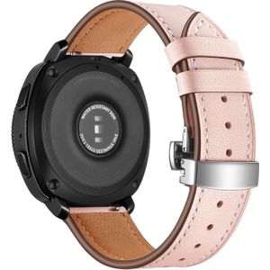 22mm Voor Huawei Watch GT2e / GT2 46mm Leder Gesp Strap Zilveren gesp (roze)