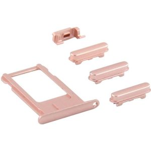 4 in 1 voor iPhone 6 Plus (kaarthouder + Volume Control-toets / uit-knop + Mute Switch Vibrator-toets) (Rose goud)