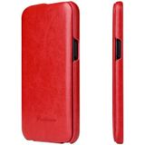 Fierre Shann Retro Olie Wax Textuur Verticale Flip PU Lederen Case voor iPhone 12 mini(Rood)