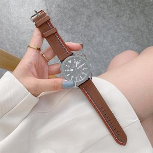 22mm voor Samsung / Huawei Smart Watch Universal Three Lines Canvas Vervanging Riem Watchband (Bruin)