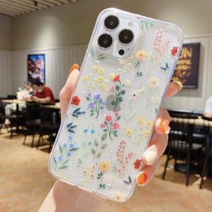 For iPhone 13 Fresh Small Floral Epoxy TPU Phone Case(D04)