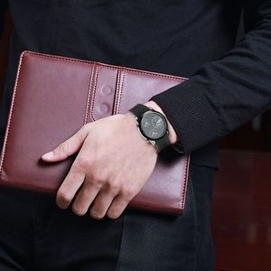 Mode 3 Dial Quartz Wrist kalender horloge met siliconen band (zwart)