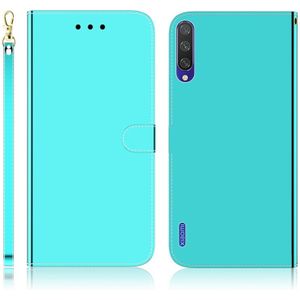 Voor Xiaomi Mi CC9e / A3 Gemiteerd spiegeloppervlak horizontale flip lederen koffer met houder & kaartsleuven & portemonnee & lanyard(Mint Green)