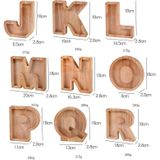 Houten Engelse alfabet spaarvarken Transparante acryl spaarvarken (K)