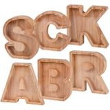 Houten Engelse alfabet spaarvarken Transparante acryl spaarvarken (K)