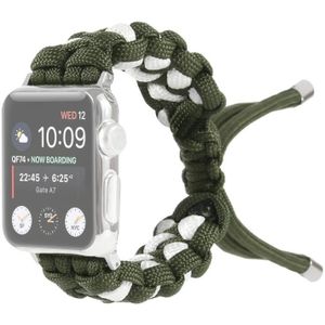 Gevlochten paraplu koord horloge riem voor Apple Watch Series 6 & se & 5 & 4 40mm / 3 & 2 & 1 38mm (groen)