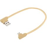 25cm USB to Micro USB Nylon golf Style Double Elbow laad Kabel  Voor Samsung / Huawei / Xiaomi / Meizu / LG / HTC en Other Smartphones (Goud)