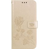 Rose relif horizontale Flip PU lederen draagtas voor Xiaomi Pocophone F1  met houder & kaartsleuven & portemonnee (goud)