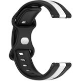 Voor Amazfit GTR 47 mm 22 mm vlindergesp tweekleurige siliconen horlogeband (zwart + wit)