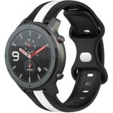 Voor Amazfit GTR 47 mm 22 mm vlindergesp tweekleurige siliconen horlogeband (zwart + wit)