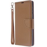 For Galaxy A71 Litchi Texture Pure Color Horizontal Flip PU Leather Case with Holder & Card Slots & Wallet & Lanyard(Brown)