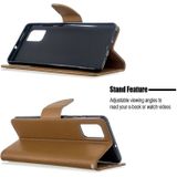 For Galaxy A71 Litchi Texture Pure Color Horizontal Flip PU Leather Case with Holder & Card Slots & Wallet & Lanyard(Brown)